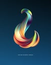 3d Abstract colorful fluid design. Vector illustration