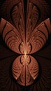 3d abstract copper color fractal graphic