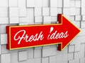 3d abstract cube wall arrow - idea bulb Royalty Free Stock Photo