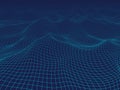 3D abstract digital wave . Technology blue background Royalty Free Stock Photo