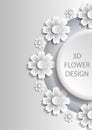 3D Abstract floral cover design with shadows.