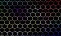 3d abstract geometric background, metallic hexagonal honeycombs, modern purple neon wallpaper