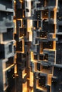 3D Abstract Geometric Block Tower Structure, Portrait Images Generative AI Royalty Free Stock Photo
