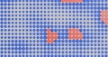 3D abstract geometric pattern with blue and red shapes on a gray background, inspired by algorithmic and data visualization design