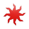 3d abstract starburst graphic element with vibrant red gradient and sharp angular points transparent background Royalty Free Stock Photo