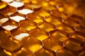 3d abstract Honeycomb macro background yellow hexagonal