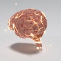 Abstract explotion of a brain, 3d illustration