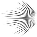 3D Abstract lines. Dynamic straight burst lines in perspective. Radial, radiating stripes. Rapid rays, beams in motion