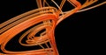 3d abstract math orange plastic looping knot lorenz attractor equation, 3d illustration