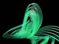 3d abstract mathematical lorenz equation knot in green plastic