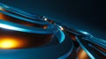 3D abstract metallic curves float in dark space, sleek composition Royalty Free Stock Photo