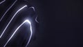 3D abstract neon background with pulsating rings. Animation. Volumetric illuminated blue light bended circles, abstract