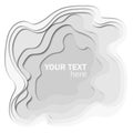 3d abstract paper cut white and gray background. Vector template in carving art style. Royalty Free Stock Photo