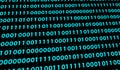 3D abstract particle binary pattern digital technology blue on blue gradient background Royalty Free Stock Photo