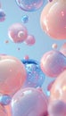 3D abstract pastel bubbles wallpaper with soft glow and subtle reflections Royalty Free Stock Photo