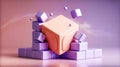 3D abstract pastel cubes floating, stacked, gradient background, detailed composition Royalty Free Stock Photo