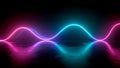 A 3D abstract rendering of colorful neon light waves, creating a futuristic Royalty Free Stock Photo