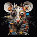 3d Abstract Sculpture: Rat Inspired By Basquiat, Picasso, Miro, And More