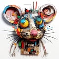 3d Abstract Sculpture: Rat Inspired By Basquiat, Picasso, Miro, And More