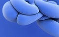 3d abstract shapes rendering illustration. Blue compressed abstraction. Trendy computer graphics with bright vivid colors.