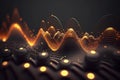 3D abstract sound wave visual background. Dynamic motion soundwaves neon lines. Music energy spectrum pattern.