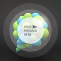 3d Abstract Spheres Composition. Speech icon. Design Element. 3d Vector Illustration. Vector Template. Abstract Background