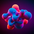 A 3D abstract structure composed of interconnected, smooth, blob-like shapes Royalty Free Stock Photo
