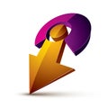 3d abstract symbol with an arrow. Business growth and prosperity Royalty Free Stock Photo