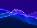 3D abstract technology background with flowing data waves
