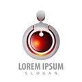 3D abstract technology molecule sphere logo concept design. Symbol graphic template element vector