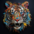 3d Abstract Tiger Sculpture Inspired By Basquiat, Picasso, Miro, And More