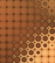 3d abstract tiled mosaic background in orange brown