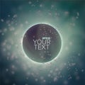 3d abstract vector sphere in depth and cloud of blurred particles. Background for banner or title