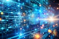 AI and Big Data: Glowing Binary Code and Programming Visualization Royalty Free Stock Photo