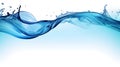 3D Abstract Water waves with blue and white background, Waterline Surface Design AI generated