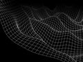 3D abstract wave digital mesh. Futuristic vector concept. Techn