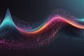3D Abstract Waves, Big data visualization, Pulsating And Floating Waves, Technology Background, Cyber Background Royalty Free Stock Photo