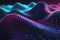 3D Abstract Waves, Big data visualization, Pulsating And Floating Waves, Technology Background, Cyber Background Royalty Free Stock Photo