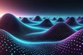 3D Abstract Waves, Big data visualization, Pulsating And Floating Waves, Technology Background, Cyber Background Royalty Free Stock Photo