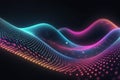 3D Abstract Waves, Big data visualization, Pulsating And Floating Waves, Technology Background, Cyber Background Royalty Free Stock Photo