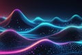 3D Abstract Waves, Big data visualization, Pulsating And Floating Waves, Technology Background, Cyber Background Royalty Free Stock Photo