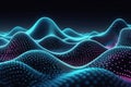 3D Abstract Waves, Big data visualization, Pulsating And Floating Waves, Technology Background, Cyber Background Royalty Free Stock Photo