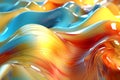 3d abstract wavy amber glossy background. Generative AI