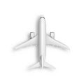 3D Abstract White Airplane Top View Isolated