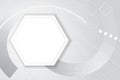 3D Abstract white background of Embossed surface frame Hexagon.Honeycomb modern pattern concept, Creative network light style.