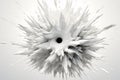 3D Abstract White Explosion Detailed Shape Dynamic Futuristic Background