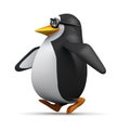 3d Academic penguin goes jogging