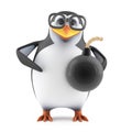 3d Academic penguin has a bomb