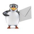 3d Academic penguin has mail