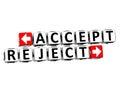 3D Accept Reject Button Click Here Block Text